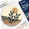 Figured'Art Dipingere con i Numeri su Disco di Legno da 30 cm - Paint by Numbers, Paesaggio e pianta, Passatempo per Adulti, Kit Completo, Hobby Creativi - Quadri fai da te