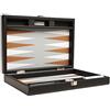 Silverman & Co. Set Backgammon Premium da 33 cm, formato da viaggio, bordo nero, bianco e punti di rum