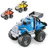 Mondo Motors - Friction Mini Monster Truck - Auto con retrocarica frizione pull back per bambini - Dimensione 15 Cm - Colore giallo, blu arancione - 51186