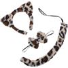 NIYANGLE Costume da Leopardo per Ragazzo Ragazza con Orecchie da Gatto e Fascia per Capelli Fiocco e Coda di Gatto Accessori per Travestimento di Halloween e Feste Tema Animale