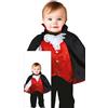 FIESTAS GUIRCA | Costume di Vampiro Bebè (18-24 Mesi) - Maglietta, Cappa e Pantaloni - Costumi di Halloween e Feste di Vampiri per Bambini Piccoli - Ideale per Carnevale e Celebrazioni - Nero e Rosso