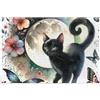 ODAWA Simpatico gatto nero farfalle floreali puzzle robusto 2 mm pezzi puzzle per adulti e famiglie 1000 pezzi