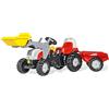ROLLY TOYS, Trattore A Pedali Kid Steyr 6190 CVT con Roll Bar Ruspa E Rimorchio - 23936