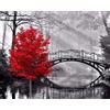 KAIXIUPuzzle Albero Con Foglie Rosse In Bianco E Nero - Puzzle In Legno Da 1500 Pezzi - Divertente Puzzle In Legno Per Adulti - Puzzle Impegnativi Con Pezzi Di Animali Insoliti - Puzzle