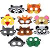Jtnohx Maschere Animali in Feltro Maschera d'Halloween per Bambini 10 Pezzi