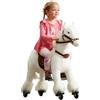 PONNIE Cavallo Giocattolo Tiara con Ruote per Bambini 3-6 Anni (30 kg) - Cavallo Cavalcabile Senza Batterie - Altezza 87 cm - Sella Rimovibile - Criniera e Coda Pettinabili - Uso Interno ed Esterno