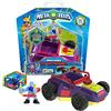 METAZELLS Imc toys Slicer Trasher Viola + Personaggio Bross S1, Vehicolo da collezionare con una sega che abbatte gli alberi, con 1 Personaggio, 1 Carta e 1 Leaflet +3 Anni
