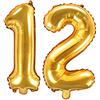 Unknow Palloncino FOIL MYLAR numero 12 colore ORO 35 cm
