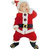 Generico Christmas Costume Babbo Natale, Tutina Natale Neonato Abiti Di Per Bambini Invernale Caldo, Bambini Costume Con Cappello Da Babbo, Christmas Costumi Per Bambino E Bambine 6-24 Mesi