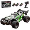 Ledovan 1:18 Auto telecomandata per adulti, 4 WD Impermeabile Monster Truck All Terrain 35 km/h, 2,4 GHz RC Offroad Auto da corsa veloce, 3 batterie (verde)