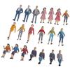 Milageto 20 Pz Scala 1:25 O Assortiti Modello Di Persone in Miniatura, 7 Cm Personaggi Giocattolo, Figurine Di Persone in Miniatura, Figurine per Il Modello Di Treno Diorama Scenery Supplies