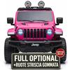 TOYSCAR Macchina Elettrica Per Bambini Jeep Wrangler Rubicon Full Optional CON TAPPETINI Auto Elettrica Per Bambini Telecomandata 2 posti Sedile In Pelle Porte Apribili Doppio Motore Elettrico 12V TOYSCAR