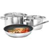 Electrolux Set 3 Pentole E3SS Pentole in acciaio inossidabile per tutti i piani cottura - Set da 3 pezzi incluso padella Ø 24 cm, pentola con coperchio Ø 16 cm e Ø 20 cm