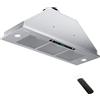 HisoHu Cappa da cucina da 900 CFM con canalizzazione convertibile senza condotti (kit incluso), sensore gestuale a 4 velocità e pannello di controllo touch, sfiato cucina in acciaio inox (91 cm)