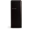 CREATE / RETRO FRIDGE 150 BLACK/Frigorifero nero con maniglia nera e congelatore 281L / 102W, 150cm, 3 ripiani, regolatore di temperatura, portabottiglie, 60x60x150cm