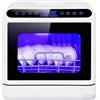 Efficieran Lavastoviglie Portatile Lavastoviglie Da Banco Mini Compatta Con Serbatoio 5L, 3 Programmi Con Display LED E Asciugatura Automatica Per Piccoli Spazi