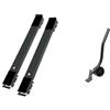 Generico Supporto for apparecchi regolabile e mobile a 24 ruote | Staffa a rulli con guide, supporto base regolabile for lavatrice e frigorifero(Black with crowbar)