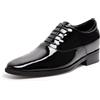 CHAMARIPA Scarpe Eleganti da Uomo Pelle - Rialzo Interno 7CM Stringate Derby Basse Oxford Vintage Verniciata Cuoio Brogue Nero
