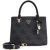 GUESS borsetta borsa a tracolla Noelle II Multi Compartment Satchel Coal Logo grigio scuro