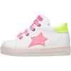 Falcotto Sasha-Sneakers in Pelle con Patch Stella-Bianco, Bianco-Rosa 24