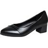 Fulidngzg Scarpe Donna con Tacco, Comodi Eleganti Pianta Larga Scarpe Decolte Casual Sexy Pelle Tacchi Chiusi Davanti Decollete Tacco Basso Sposa Scarpe Tacco Cerimonia