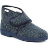 GRÜNLAND il benessere è naturale GRUNLAND Ezio PA0009 Blu Pantofole Alte Invernali con Pelliccia Interna Lana Regolabili Tramite Strappo Uomo Donna Unisex Suola in Gomma Antiscivolo Calde (39)
