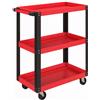 HOMCOM Carrello Porta Attrezzi a 3 Ripiani in Metallo e PP, 70.5x35x82.5 cm, Rosso e Nero | Aosom Italy