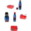 PELLECCHIA 1969 | Set Pranzo Scuola 2 Pezzi | Porta Merenda Scuola con 3 scomparti in Plastica BPA Free e Bottiglia termica in acciaio inossidabile con tappo svitabile 500ml (SPIDERMAN BLU)