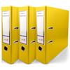 Netuno 3 raccoglitori A4 giallo 2 anelli dorso 8 cm raccoglitore documenti ufficio cartone Rivestito in Polipropilene con Meccanismo a Leva organizer faldone documenti classificatore