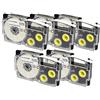 PRESTIGE CARTRIDGE 5 Cassettes XR-9WE XR-9WE1 nero su bianco 9mm x 8m Nastri compatibili per Etichettatrice Casio KL-60 KL-100 KL-120 KL-200 KL-300 KL-750 KL-780 KL-820 KL-2000 KL-7000 KL-7200 KL-8100 KL-8200 CW-L300