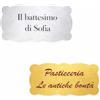 G.S.T. Design Etichette adesive sagomate 4,5x2,1 cm PERSONALIZZATE, sigilli pacchi, bollini per pacchetti e confezioni (240)
