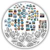Anwicar Lavagna Magnetica motivo floreale Bianco 50x50 cm | Lavagna in acciaio per magneti, note e pennarelli a gesso, con superficie cancellabile e kit di montaggio