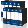 LogicaShop DOX Faldoni Portadocumenti Ufficio con Custodia, Raccoglitore ad Anelli A4, Dorso 8, Formato Commerciale, 32 cm Altezza, Classificatori Dossier Archivio Fatture e Documenti, 10 Pz (Blu)