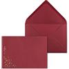 NEUSER PAPIER 15 buste da lettera per Natale formato DIN C5 con stella dorata metallizzata in rilievo, pioggia di stelle, busta festiva opaca in rosso scuro con colla umida, 110 g/m² 154 x 220 mm