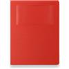 KORAT - Cartelle con Finestra a 3 Lembi 120 g - Confezione 50 Pezzi - Formato A4, Finestra PVC - Cartelline Resistenti Multicolore Made in Italy - 8 Colori per Archivio e Ufficio (Rosso)