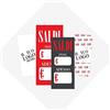 Social Crazy KIT 100 pezzi CARTELLINI personalizzabile - SALDI CON IL TUO LOGO - Etichetta segnaprezzo Cartoncino prezzo ideale per professionisti (85X55)