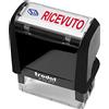 Trodat Printy 4912 Timbro Autoinchiostrante Office con Testo Commerciale RICEVUTO, Colore Nero, Misura Impronta 47x18 mm, Cartuccia inclusa, Inchiostro Bicolore Blu/Rosso, per Uffici Amministrativi
