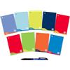 Blasetti - 6 Maxi quaderni DIDATTICI One Color + Penna Multicolore One Color. Carta da 100gr, 72 facciate più risguardo, Jolly Page, ideali per disgrafia, pacco con colori assortititi - Righe 0A