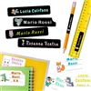 Gicaprice 230 Etichette adesive personalizzate colorate scuola materiale didattico in 2 formati convenienza,180 adesivi 50x10mm e 50 adesivi 50x30mm,utili a segnare penne, quaderni, matite, libri, ecc. NERO