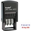 Trodat Printy Datario 4850 Data Timbro con due colori cuscino + Il Testo pagato