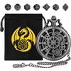 Does not apply Mini DND Set Di Dadi, Ruota Dentata Steampunk Custodia per Orologio Da Tasca, 7