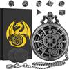 Does not apply Mini Set Di Dadi DND, Con Steampunk Ingranaggio Cavo Orologio Da Tasca Cassa in