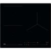 AEG TO63IQ0BIB Piastra a induzione, 60 cm, 3 zone di cottura, flessibile, sistema Hob2Hood, funzione PowerBoost e Pausa, controlli scorrevoli indipendenti, timer singolo, senza cornice, nero