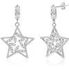 Meissa Orecchini a stella da donna Orecchini con zirconi carini in argento 925 Orecchini da sposa unici con diamanti Ipoallergenici (Argento)