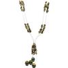 Generico Collana lunga Labradorite pietre dure cavetto acciaio regalo verde cristalli donna design pendente artigianale fatta mano