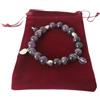 Generic Braccialetto ciondolo di ametista 18 cm bracciale pietra regalo donna natale chakra