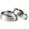 Hsumonre Anelli per Coppia Incisi King Queen Crown Matching Promise Ring Anniversario di Matrimonio San Valentino Acciaio Inossidabile Argento Una Coppia (Silver(Her King&His Queen),Men10&Women9)