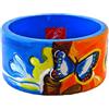 Arte Lisanti Bracciale dipinto a mano - PAESAGGIO CON FARFALLE DI DALI' - Bracciale da donna, Gioiello in legno, Made in Italy, Bijoux da donna decorato, Braccialetto femminile, Lavorazione Artigianale