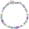 generico Bracciale da Donna con Perle di Pietre Naturali con Colori a Tema Primavera