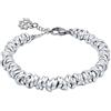 ParticolarModa Bracciale Donna Nodini Intrecciato Quadrifoglio 6 mm 16-19 cm Argentato